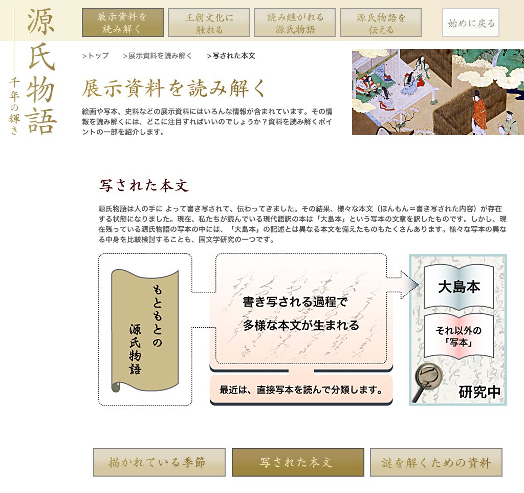 源氏物語・千年の輝き：NIME メディア教育開発センター