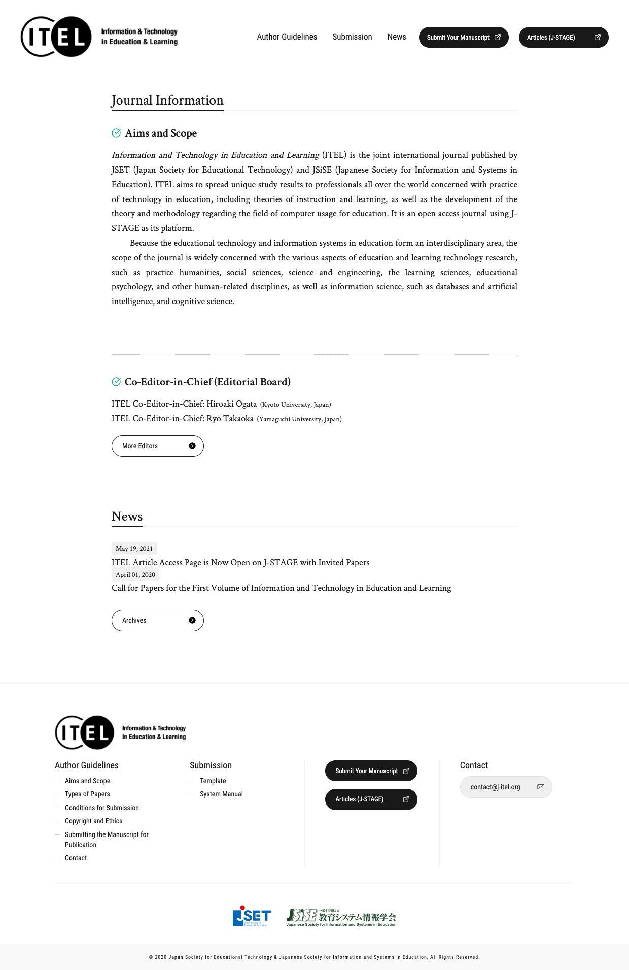 ITEL（Information and Technology in Education and Learning）：日本教育工学会・教育システム情報学会