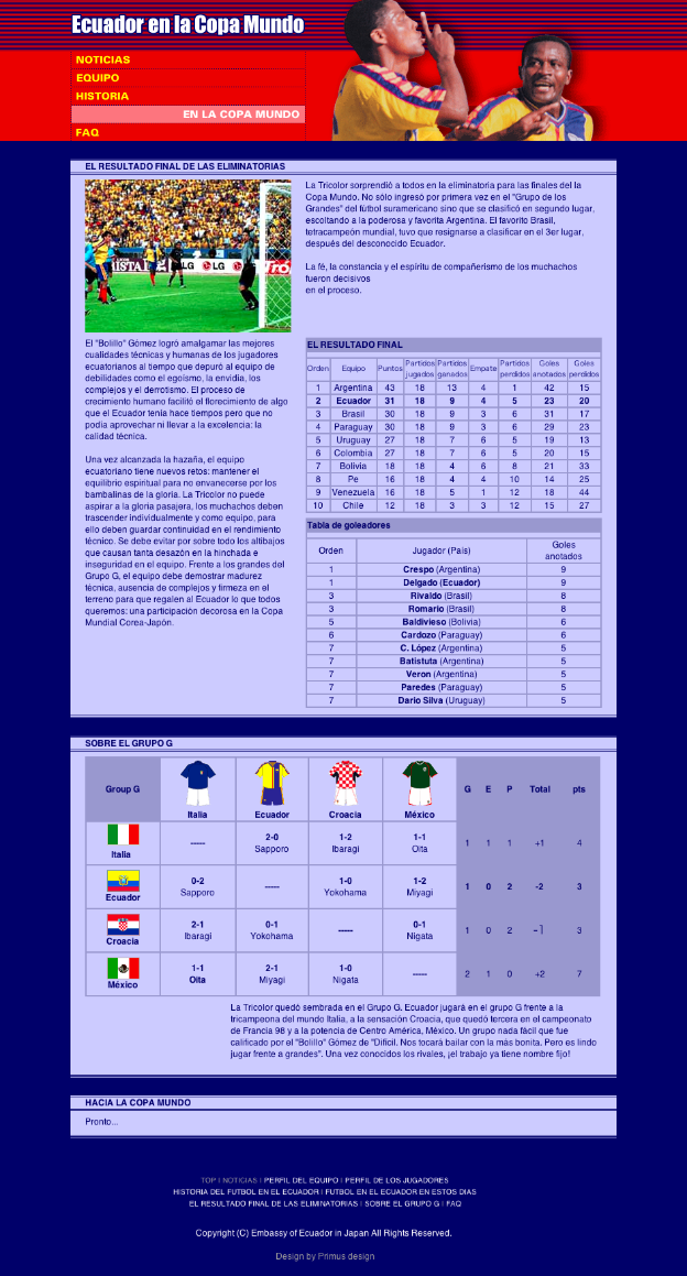 Ecuador en la Copa Mundo：在日エクアドル大使館